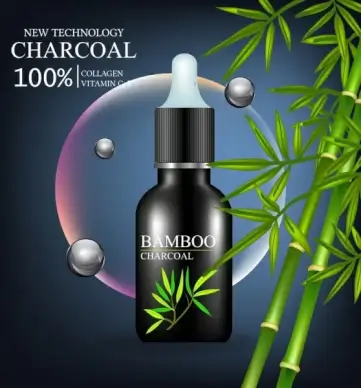 product advertisements bottle bamboo icons decor