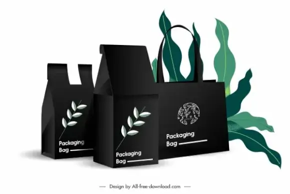 product advertising banner leaves packing setch modern 3d