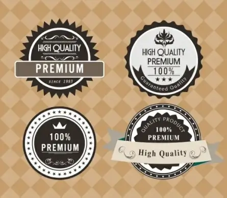 product quality labels collection black circle design