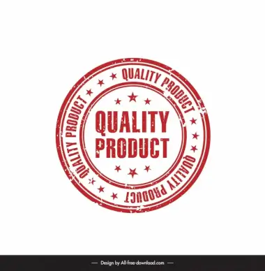 product quality stamp template classical circle stars