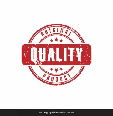 product quality stamp template flat classical symmetry 
