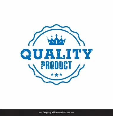 product quality stamp template serrated circle crown stars decor