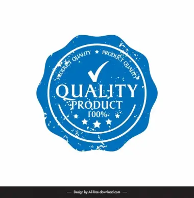 product quality stamp template serrated shape checked stars decor