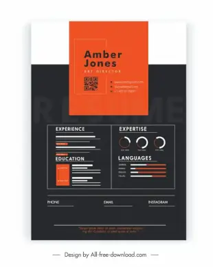 programer cv template elegant contrast geometric decor