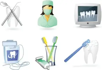 protect teeth design elements vector graphics