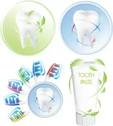 protect teeth design elements vector graphics