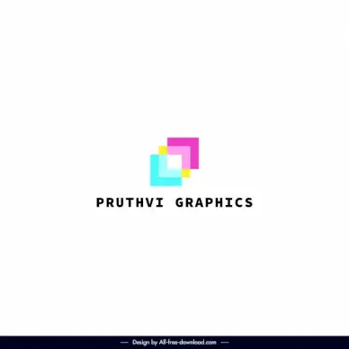 pruthvi graphics logo template colorful flat squares texts decor