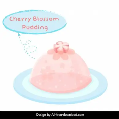   pudding cake dessert advertising template elegant decor