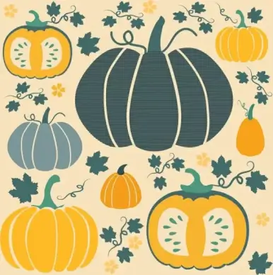 pumpkin background multicolored flat decoration