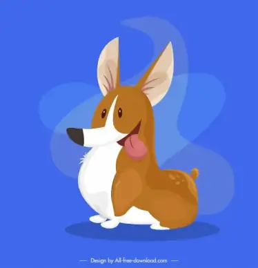 puppy dog icon cute colored cartoon sketch