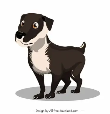 puppy icon black white furry sketch