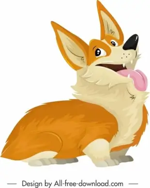 puppy icon cute colored cartoon character sketch
