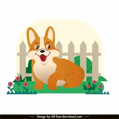 puppy icons cute cartoon sketch