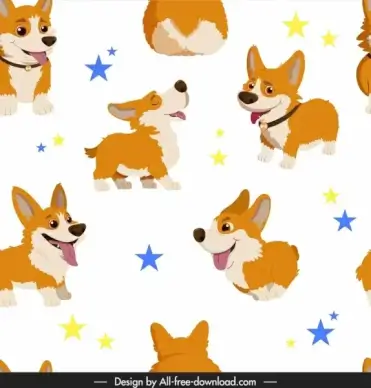 puppy pattern cute cartoon sketch colorful repeating design