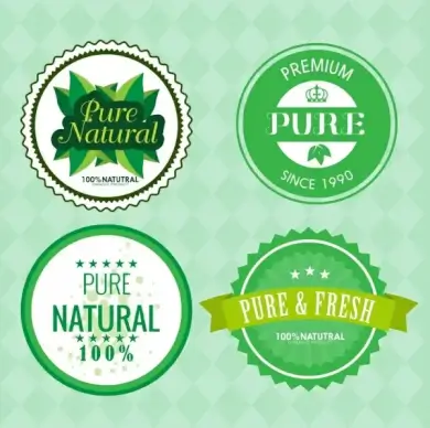pure product seals green circles design