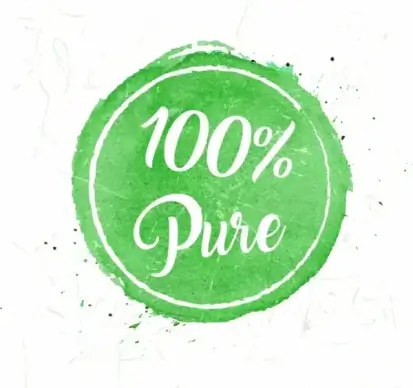 pure products stamp template grunge green circle design