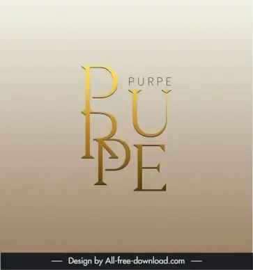 purpe logo template elegant golden texts sketch