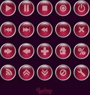 purple media buttons