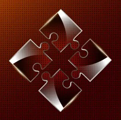 puzzle joints background shiny transparent icons decoration