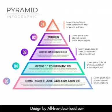 pyramid chart infographic template elegant flat triangles layers