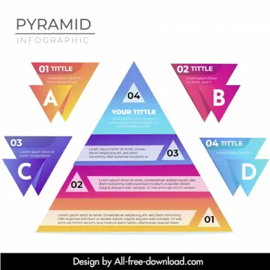 pyramid chart infographic template elegant flat triangles  shapes
