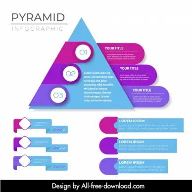 pyramid chart infographic template geometric shapes