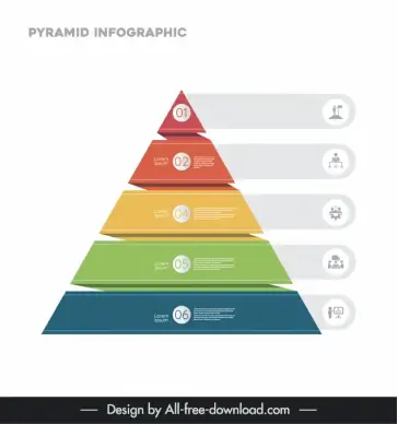 pyramid infographic template modern elegant 3d geometry 