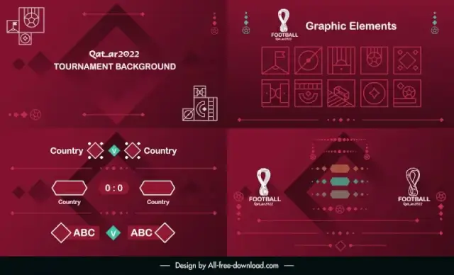 qatar 2022 soccer world cup poster templates elegant dark blurred design geometric football elements decor