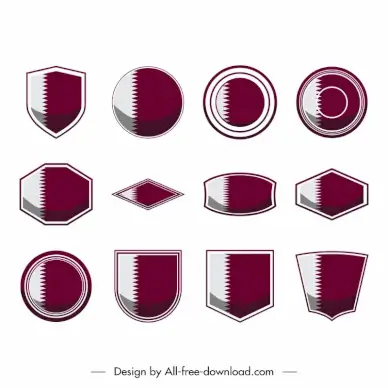 qatar icons sets flat geometric shapes sketch