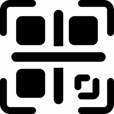qrcode sign icon flat dark silhouette geometric sketch