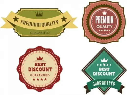 quality guarantee labels collection various classical style shapes