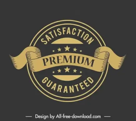 quality label template elegant vintage 3d ribbon sketch