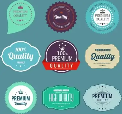 quality labels collection classical decor rounded serrated border