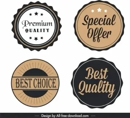 quality labels templates classical flat circles sketch