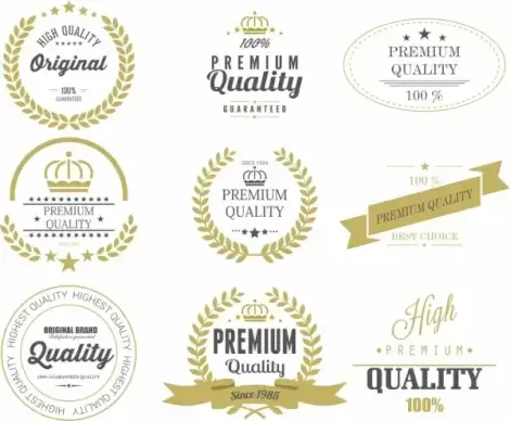 quality labels templates vintage design star texts decoration
