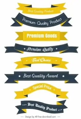 quality ribbon templates colored 3d horizontal sketch