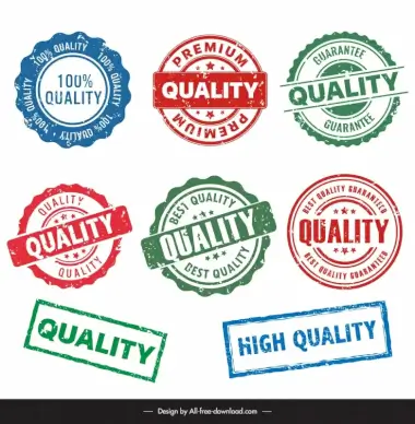 quality stamp templates collection flat retro shapes
