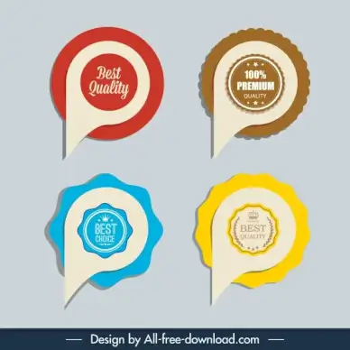 quality tag templates flat target shapes paper cut