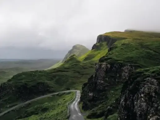 quiraing mountains sunset at isle of skye