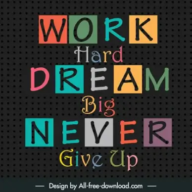 quotation poster template colorful flat texts dark design
