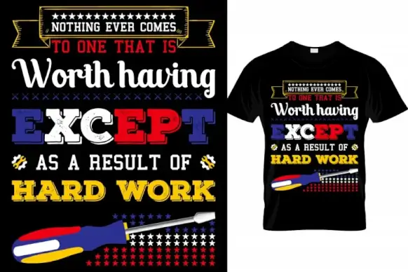 quotation tshirt template colorful contrast texts work elements decor