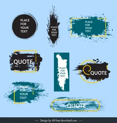  quote box frames templates collection dynamic grunge handdraw geometry