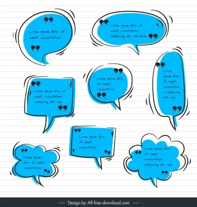  quote box frames templates collection flat dynamic handdrawn classic