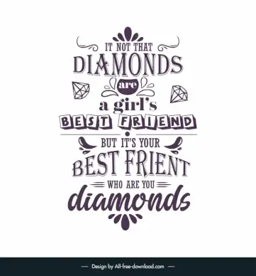 quotes for a friend poster template symmetric dynamic texts layout diamond decor 