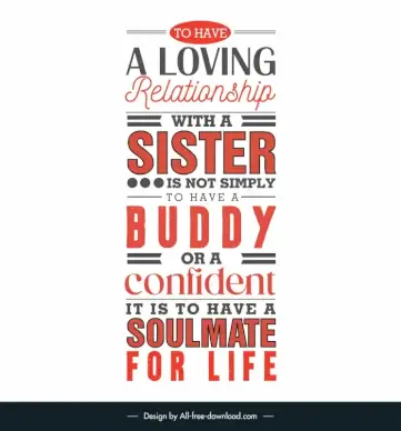 quotes for a sister poster template flat elegant texts layout 