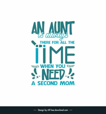 quotes for an aunt poster template stylized texts leaf stars decor 