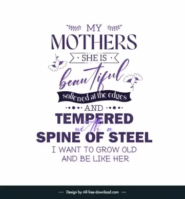 quotes for mom poster template dynamic classical texts ribbon nature elements decor 