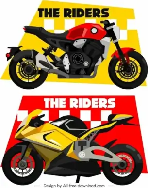 race background templates motorbike icons sketch