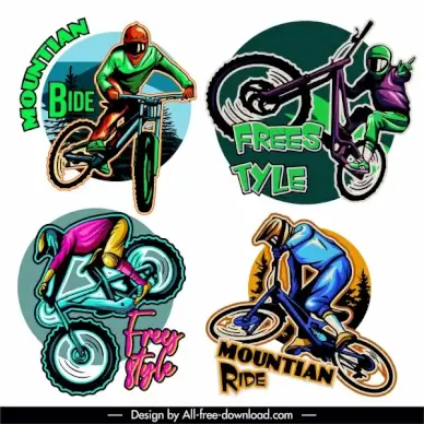 racer icons colorful dynamic cartoon sketch