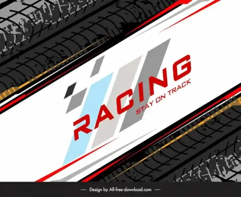 racing banner template flat contrast tyre stripes